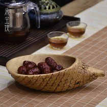 Refreshment plate Fruit plate Household dried fruit plate Creative snack plate Living room Chinese tea ceremony Zen modern decoration Bamboo