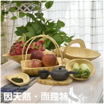 Old Bamboo Root Handicraft Pendulum of Tea Road Six Gentleman Tea Cup Mat Flower Arrangement Instrumental Fruit Tray Towels CREATIVE VEGETABLE DISH