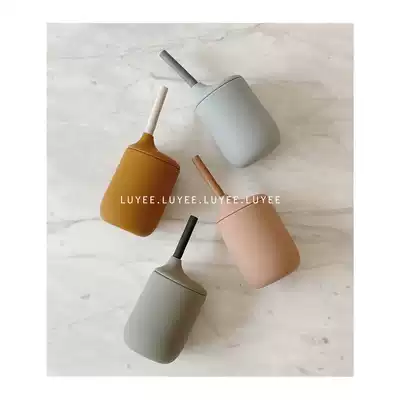 At the end of the season) Danish liewood new silicone suction tube cup color Cup with lid to fall