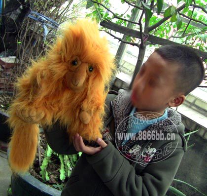 Original order Golden lion tamarin monkey hand puppet with movable mouth Baboon early education animal hand puppet exported to Europe and America