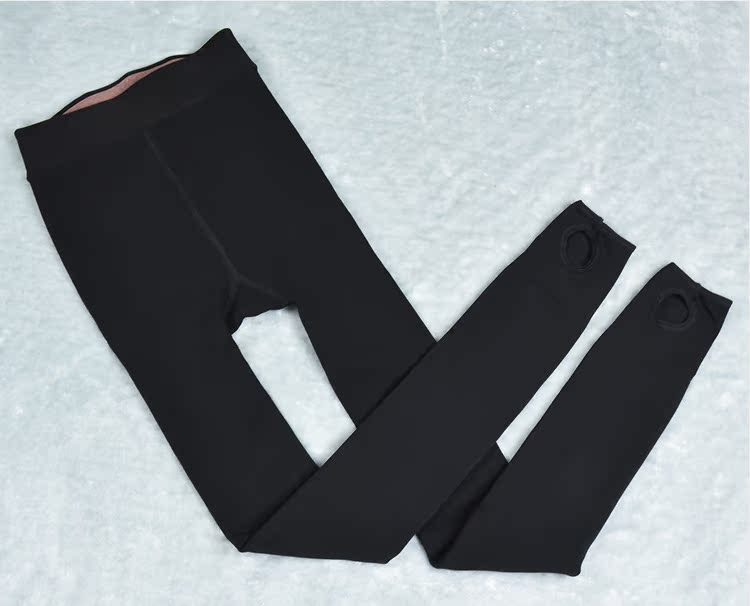 Mặt nạ quần lửng nữ mùa thu và mùa đông cộng với nhung dày quần ấm, quần legging màu với tất chân tất da