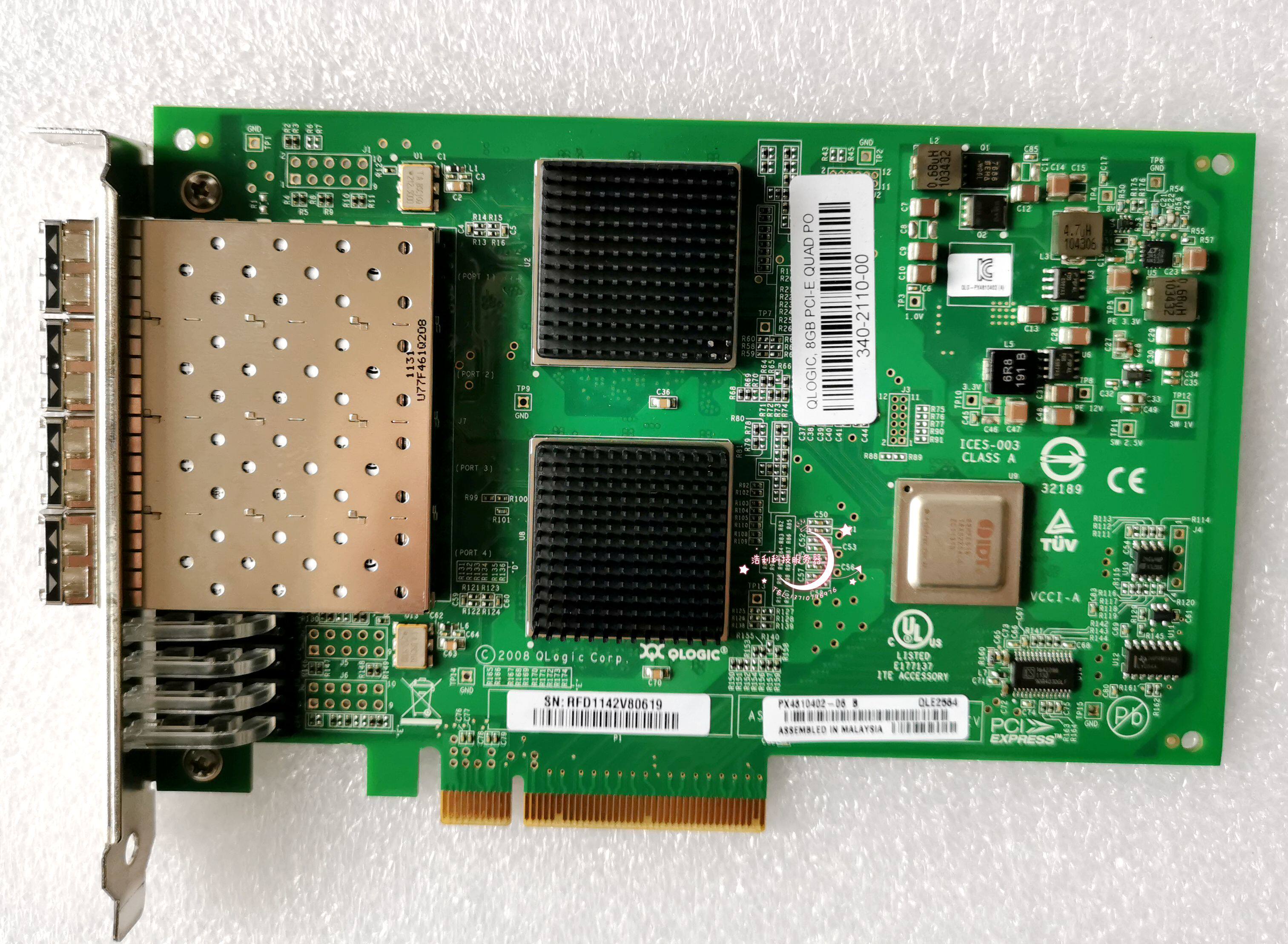 Original loaded Qlogic qle2564 quad 8G HBA Fibre Channel card with module