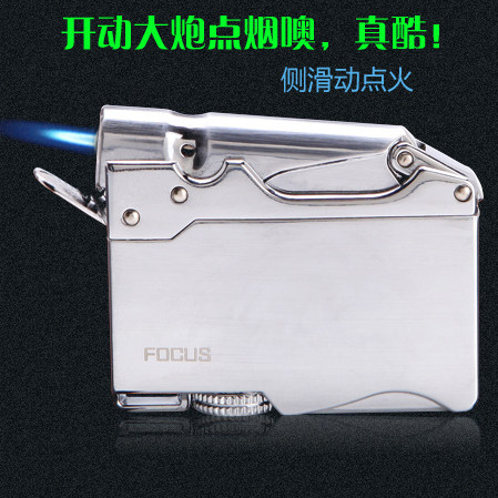 Lighter inflatable spray fire straight into the windproof gas creative small gun windproof personality