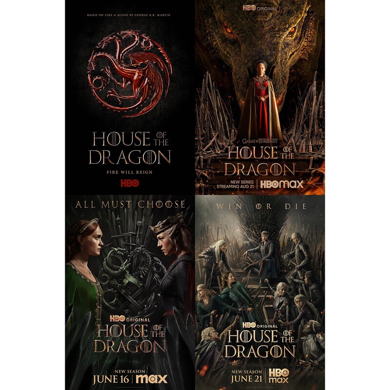 Hbo American Tv Series Game of Thrones Spin-Off Series House of the Dragon Poster, Art Giclee Printing Decorative Painting, Non-Fading Hbo American Tv Series Game of Thrones Spin-Off Series House of the Dragon Poster, Art Giclee Printing Decorative Painting, Non-Fading