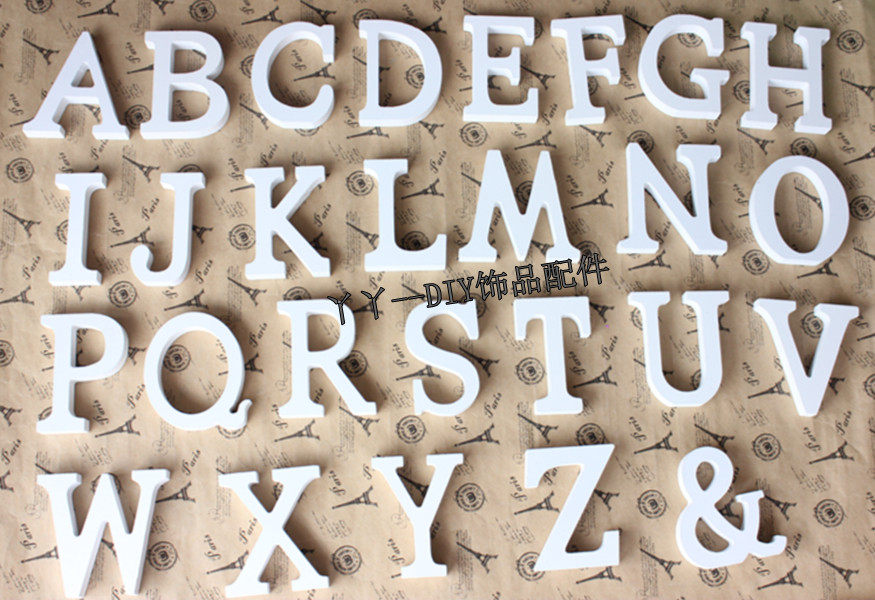 27 letters pure white wood Modern English Alphabet Pendulum home Wedding Decoration Shooting Props
