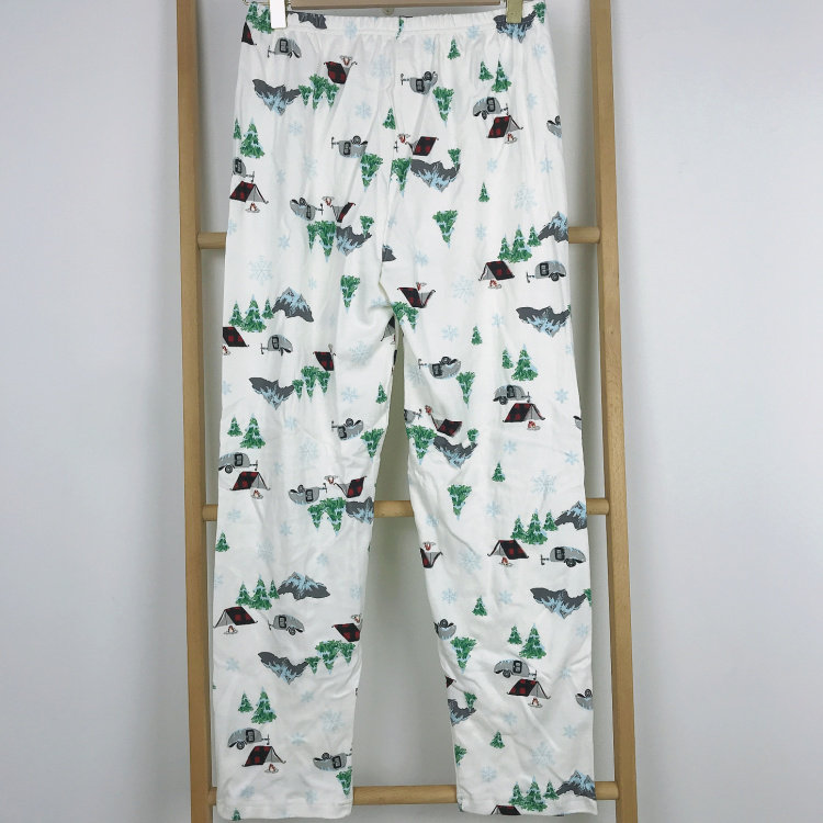 Women's pure cotton pajama pants cotton middle-aged and elderly home trousers spring and autumn thin casual pants knitted pants large size home pants