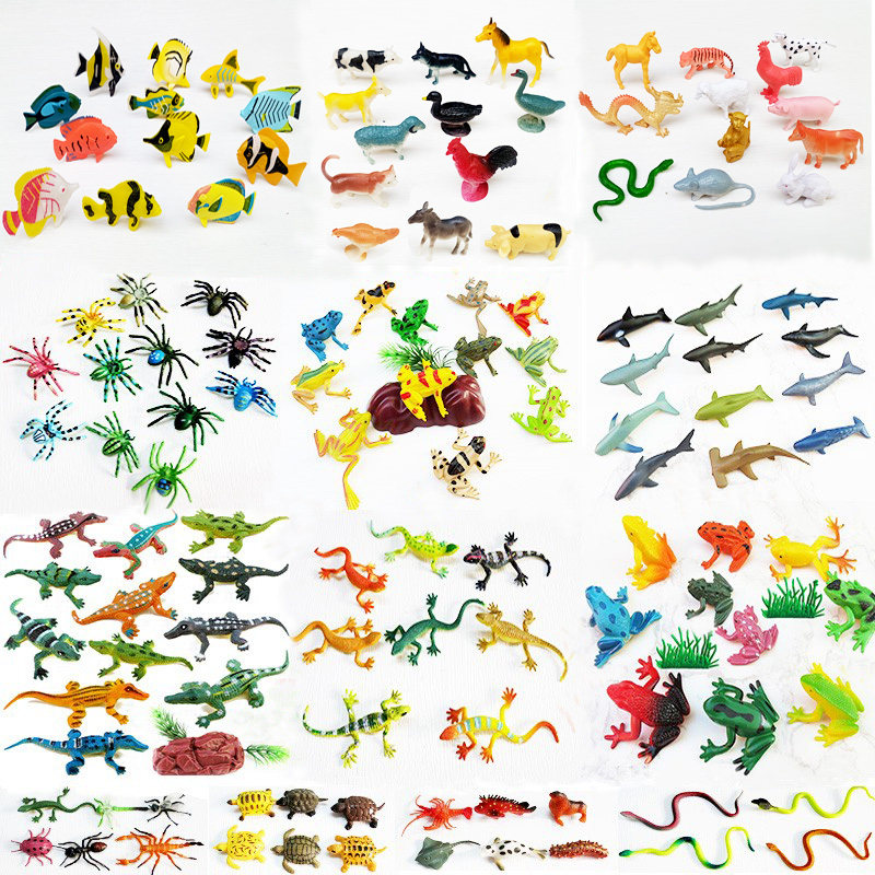 Simulation ocean fish wild insect caterpillar lizard crocodile shark spider frog gecko animal model toy