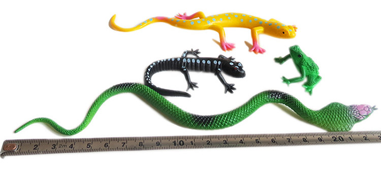 Игрушки-животные 仿真蜥蜴假蛇壁虎青蛙植物爬行玩偶蛊惑静态儿童玩具软胶动物模型
