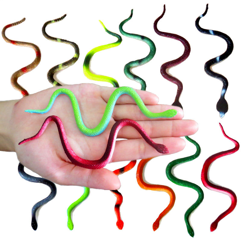Simulation animal model small snake cobra fake field snake soft rubber snake toy scary spoof props tricky toy