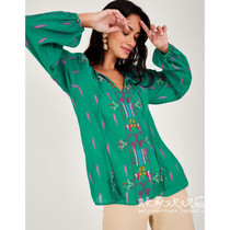 UK 09 05 Famous brand Monsoon womens new autumn embroidered long-sleeved shirt