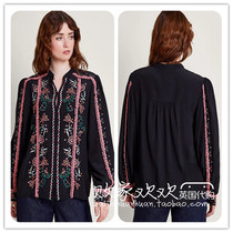 UK 04 22 Famous brand Monsoon womens new embroidered long-sleeved comfortable shirt