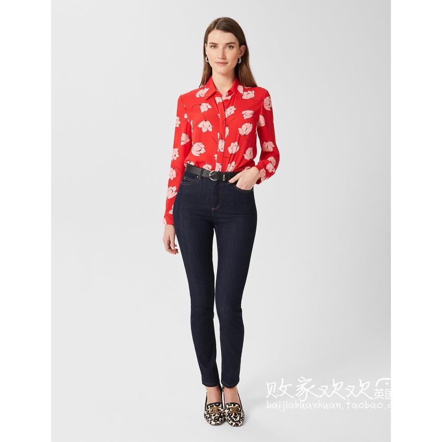 UK 03 04 pint MS women's clothing new fashion turn-collar printed comfort 100 hitch shirt
