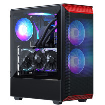 Wind chaser P300 Air double dustproof panel black red tempered glass short Air duct ATX water cooled computer case