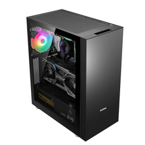 First Horse Easy Master Fine Steel Version Black Purple Tempered Glass Side Through the Tower Computer Games Host Box