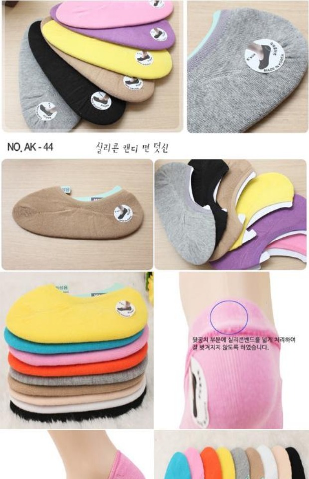 Hàn Quốc nhập khẩu KSOX xác thực nam chống vớ tàng hình Vớ vớ nông màu kẹo cao su chân chống silicone vớ xỏ ngón