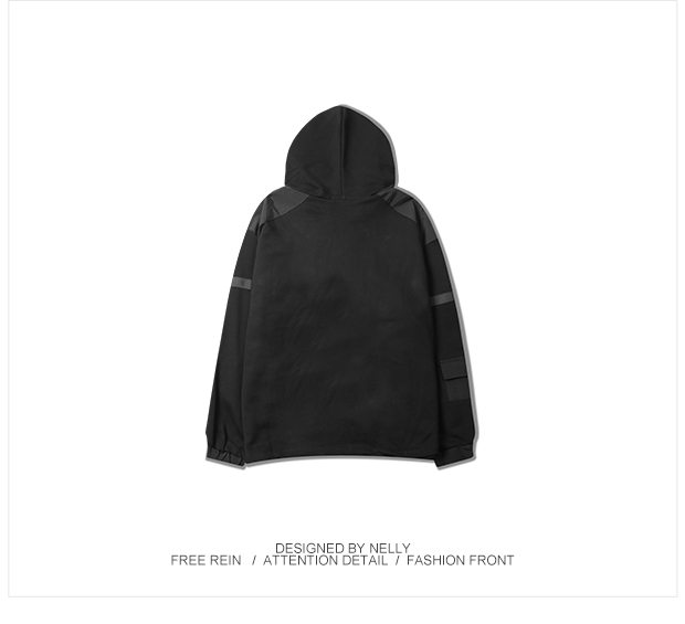 Hàn Quốc với hộp thư retro in áo len oversized Nhật Bản kiểu áo len 18FW nam và nữ áo hoodie đen
