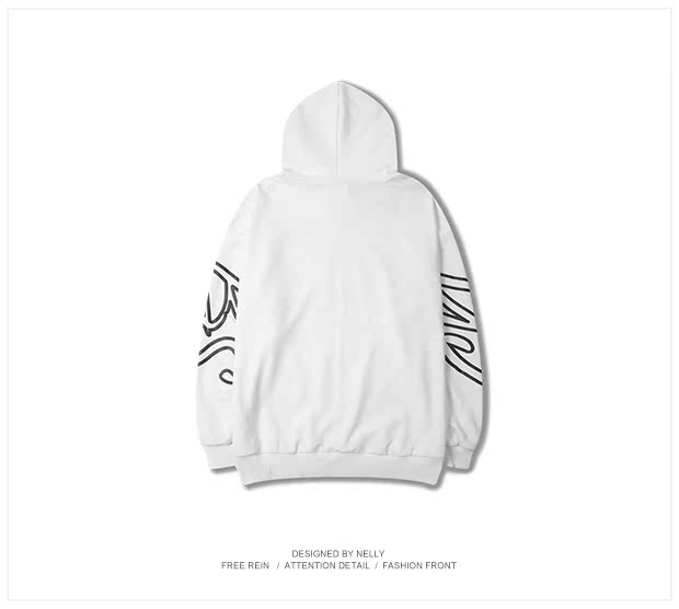 Ins super fire bf gió street street street thương hiệu thời trang OVERSIZE hip hop graffiti đường phố trùm đầu nam và nữ áo len đôi quần áo nam