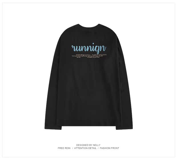 Thương hiệu teen Nhật Bản thủy triều quá khổ chàng trai áo phông dài tay phiên bản Hàn Quốc của hoodies đôi lỏng lẻo áo thun hàng hiệu