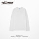 OVERSIZE loose high street trendy brand pure cotton solid color inner bottoming shirt long-sleeved T-shirt BF style men and women net red ins