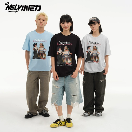 Брендовая летняя хлопковая футболка, в американском стиле, европейский стиль