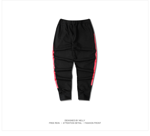 Guochao 2018SS V2 sơn cotton cotton mùa thu và quần mùa đông nam và nữ quần thể thao giản dị Quần lọt khe quần áo thời trang
