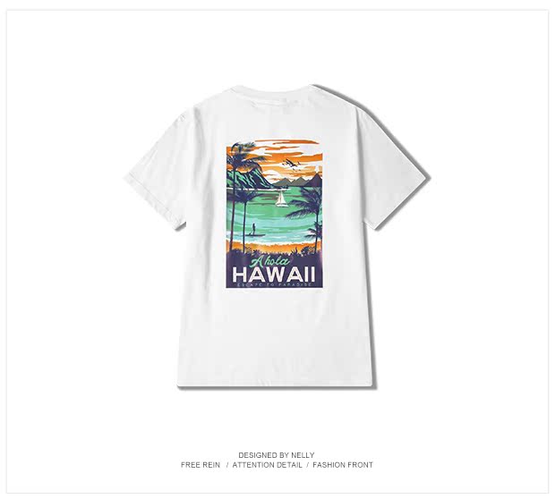 Tide thương hiệu 18SS Guochao BF xu hướng hip hop mới ngắn tay đôi sinh viên cotton Áo thun nam nửa áo sơ mi TEE nữ áo thun nam cotton