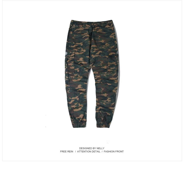Màu rắn hip hop mùa hè overalls nam thương hiệu thủy triều kín miệng ngụy trang quần lỏng hơn chân harem quần quần chùm quần thể thao nam