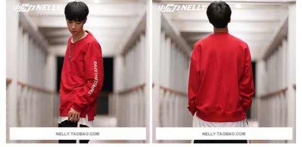 Tide thương hiệu áo len mùa thu lỏng tay áo dài tay áo hip hop OVERSIZE in màu rắn trùm đầu cộng với áo len nhung áo len kiểu hàn quốc cực đẹp