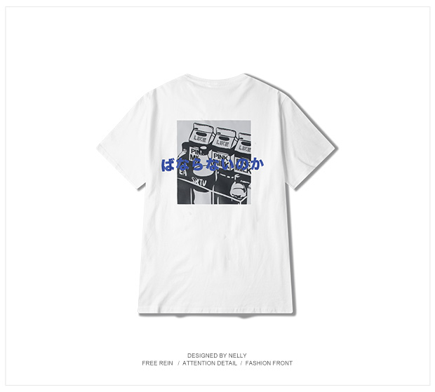 Truyện tranh Nhật Bản vui nhộn Áo phông ngắn tay oversize nam và nữ lỏng lẻo hip-hop đường phố thương hiệu thời trang gió tee áo thun polo nam