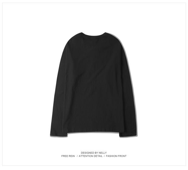 Áo thun mùa thu retro thương hiệu áo thun dài tay trẻ trung Áo thun cotton nam Nhật Bản cơ sở áo sơ mi nam và nữ áo thun cổ tròn áo thun trơn nam