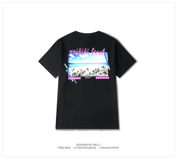Ulzzang Korea oversize2018 xuân hè mới cotton ngắn tay kỳ nghỉ châu Âu và thương hiệu áo thun nam và nữ thủy triều Hoa Kỳ áo tommy