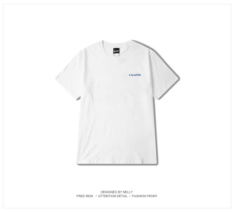 Mùa xuân và mùa hè Hồng Kông hương vị thời trang đường phố thời trang đường phố hip hop trượt ván chữ retro nam và nữ những người yêu thích áo thun cotton ngắn tay áo thun trơn nam