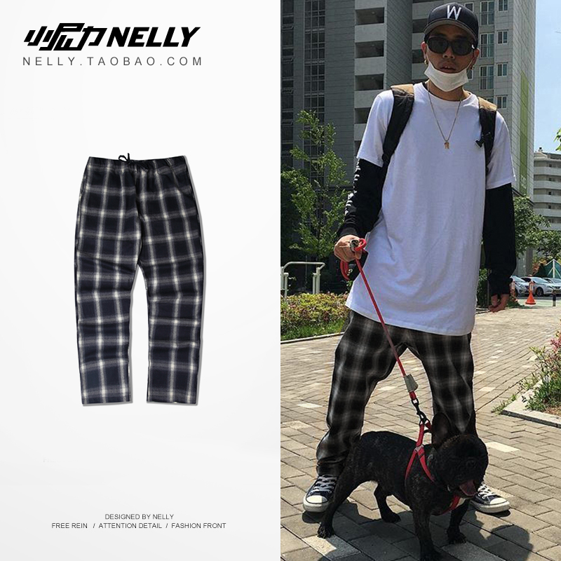 korean plaid pants