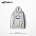 Ulzzang thời trang đường phố gốc retro màu cam in áo thun áo len giản dị áo hoodie nam và nữ trùm đầu áo hoodie đẹp Áo len