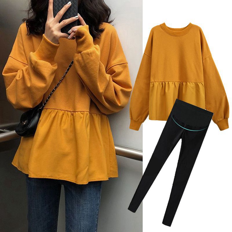 Japanese pregnant women autumn coat new red fashion suit dress loose and large number pregnant women clothes spring and autumn female