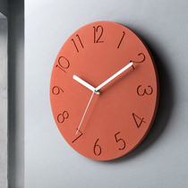 Mud thinking country simple modern living room non-perforated silent clock personality creative cement light luxury Nordic minimalist wall clock