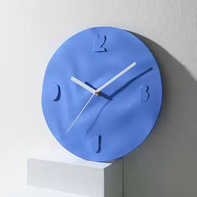 Mud thinking country clock hanging wall living room no hole mute personality creative cement clock ins Nordic minimalist wall clock