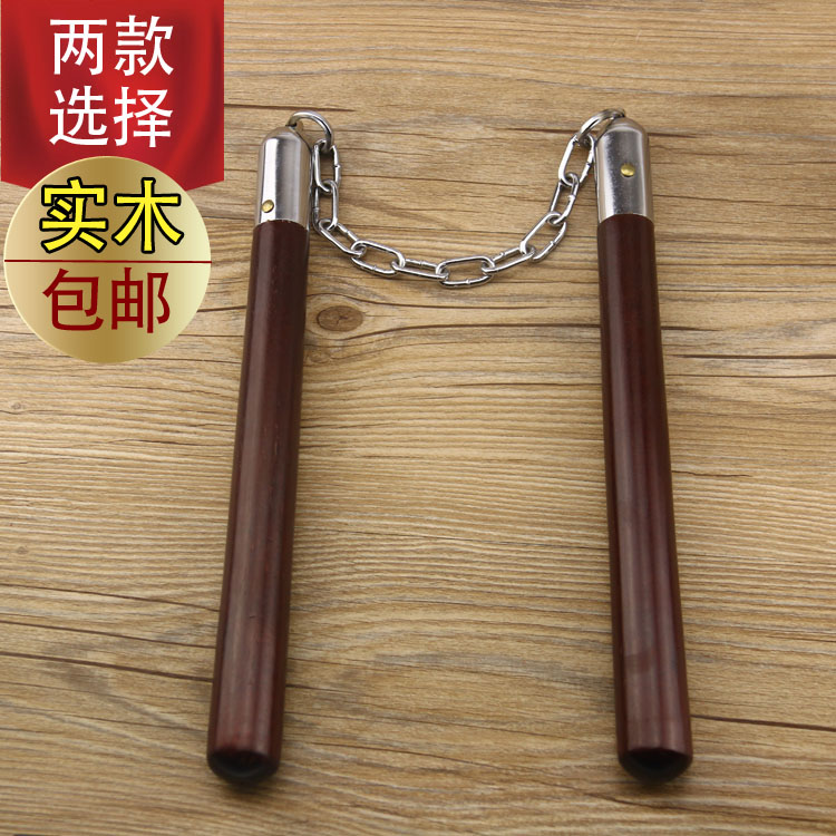 Two-stick stainless steel wood solid wood practical practice children performing baton double stick two-pin stick