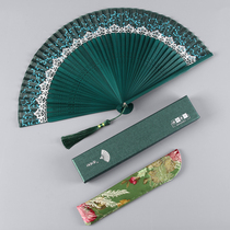 Ancient style womens cheongsam fan Summer portable small folding fan Childrens summer Chinese style dance folding fan bamboo