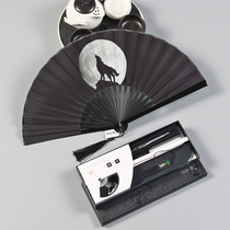 Boys domineering fan Ancient style Hanfu tassel small fan Chinese style portable folding fan Female portable folding fan Summer fan