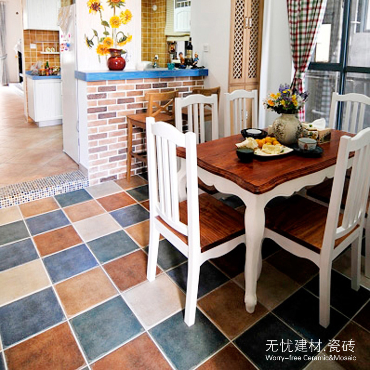 Yard floor tile powder room terrace non-slip wear-resistant outdoor courtyard outdoor balcony antique brick American kitchen tile