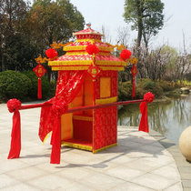  Golden wedding wedding film and television props dragon and phoenix follow the three-top folding sedan chair sedan chair Chinese wedding wedding supplies hot sale