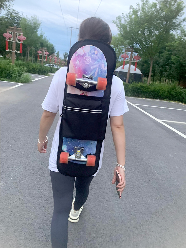 Skateboard Bag Double Shoulder Double Teething Children Students Electric Skateboard Bag Big Fish Plate Bag Professional Road Punching Skateboard Bag Double Shoulder-Taobao