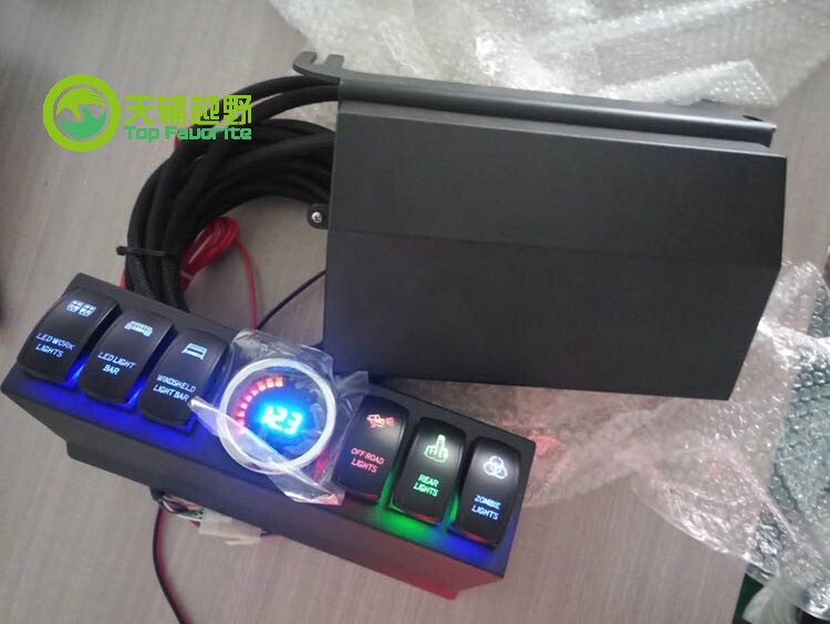 Wrangler BJ40 six-way switch control box assembly LED switch fuse relay box universal modification