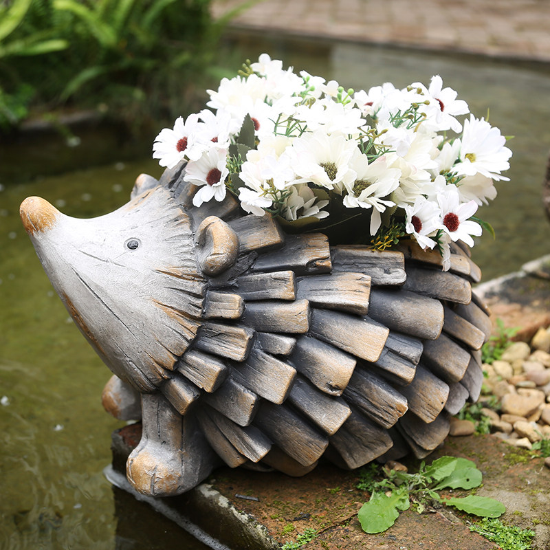 Embroidered Succulent Plant Art Flower Pot Large Cement Pot Simple Nordic Courtyard Balcony Garden Creative Ornament