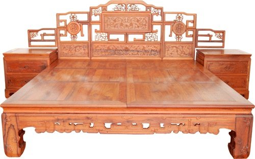 Red Wood Classical Furniture Africa Yellow Flower Pear Hook Large Bed can be customized to welcome to the sample processing