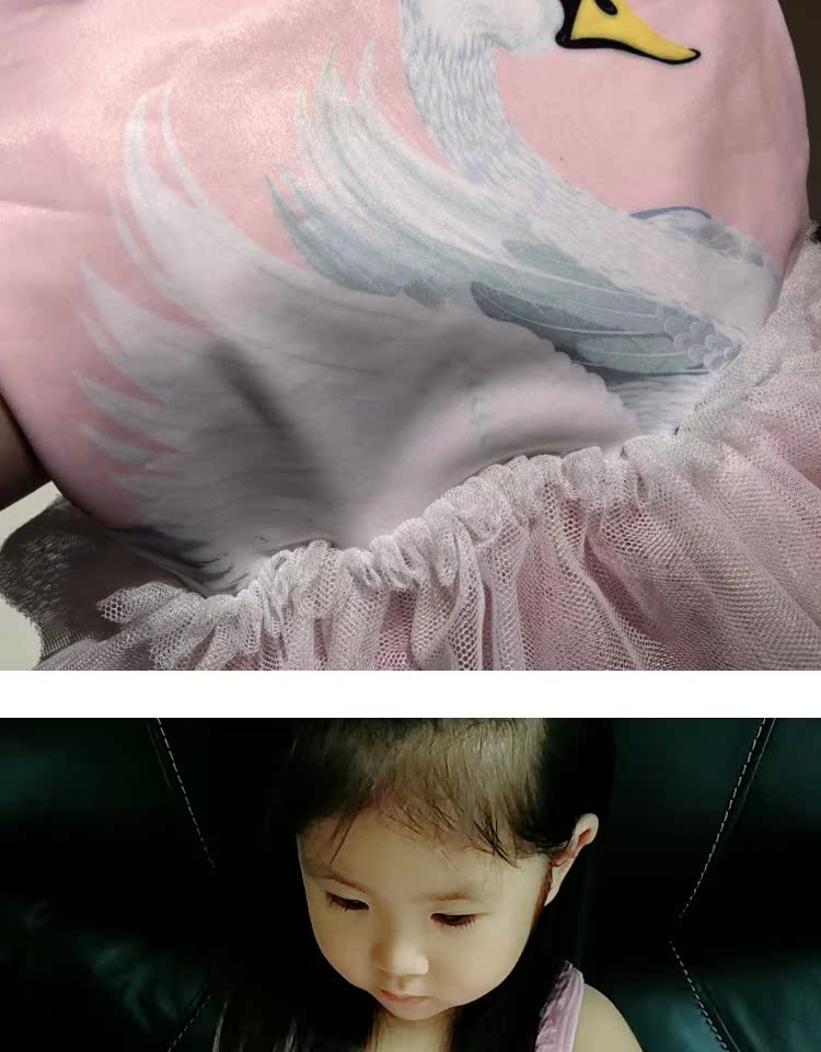 [Quần áo trẻ em Ami] Mùa hè 2018 bé gái mới diện váy fluffy bé gái áo tắm thiên nga màu hồng quần áo sành điệu cho be gái