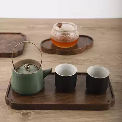 New Chinese solid wood teapot tea cup tea tray household small Japanese dry bubble tray Tea Sea portable