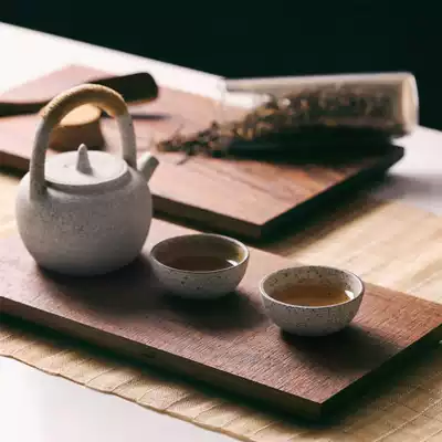 Japanese black walnut handmade tea tray high-grade wooden rectangular tray household paint-free simple dry bubble tea table