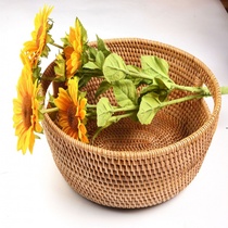 Vietnamese rattan hand-woven multi-function storage fruit portable blue steamed bun bread basket